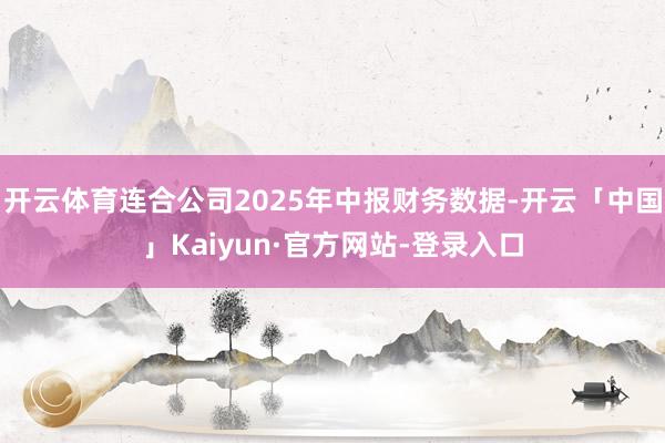 开云体育连合公司2025年中报财务数据-开云「中国」Kaiyun·官方网站-登录入口