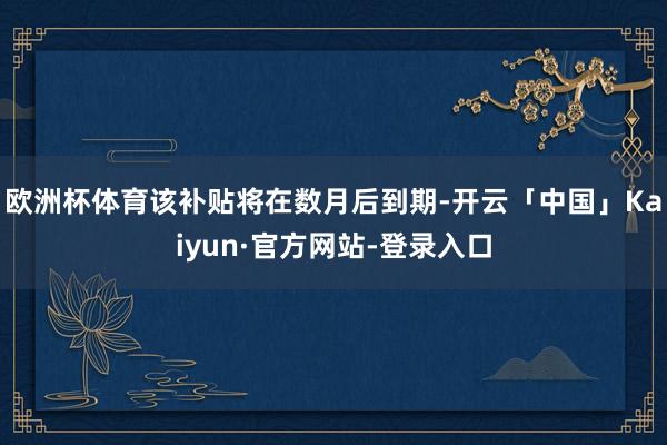 欧洲杯体育该补贴将在数月后到期-开云「中国」Kaiyun·官方网站-登录入口
