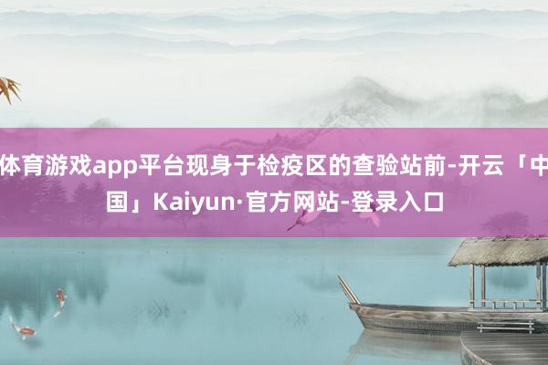 体育游戏app平台现身于检疫区的查验站前-开云「中国」Kaiyun·官方网站-登录入口