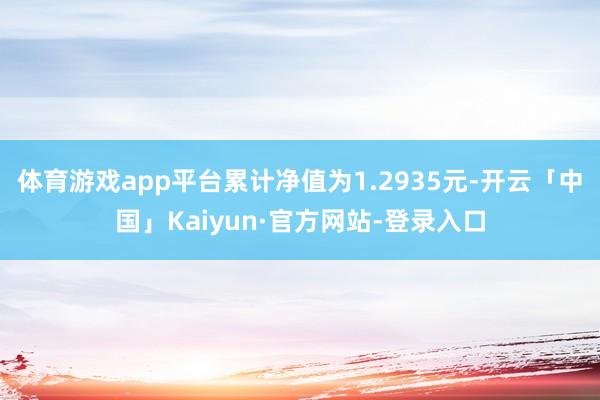 体育游戏app平台累计净值为1.2935元-开云「中国」Kaiyun·官方网站-登录入口