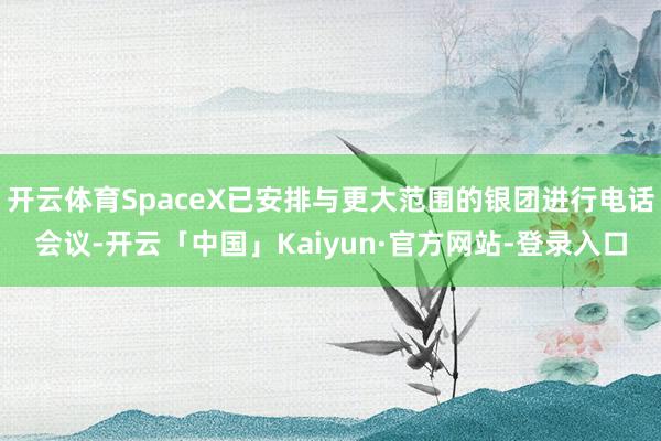 开云体育SpaceX已安排与更大范围的银团进行电话会议-开云「中国」Kaiyun·官方网站-登录入口