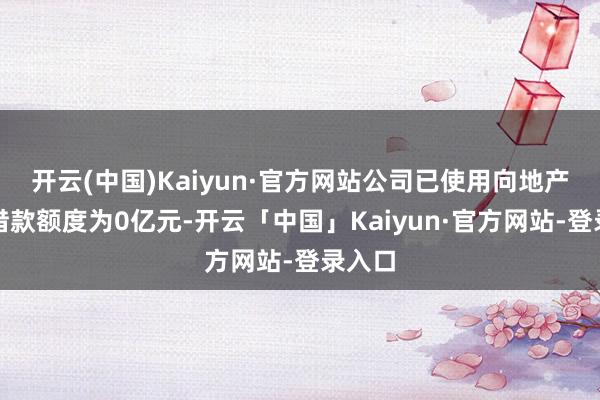 开云(中国)Kaiyun·官方网站公司已使用向地产集团借款额度为0亿元-开云「中国」Kaiyun·官方网站-登录入口