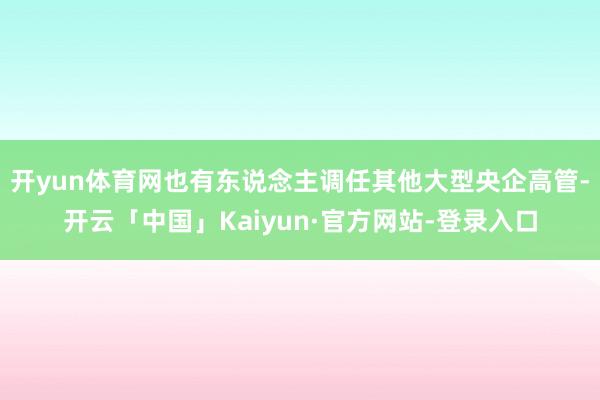 开yun体育网也有东说念主调任其他大型央企高管-开云「中国」Kaiyun·官方网站-登录入口