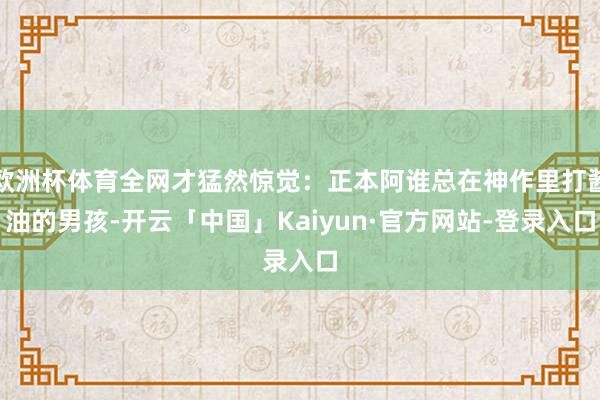 欧洲杯体育全网才猛然惊觉：正本阿谁总在神作里打酱油的男孩-开云「中国」Kaiyun·官方网站-登录入口